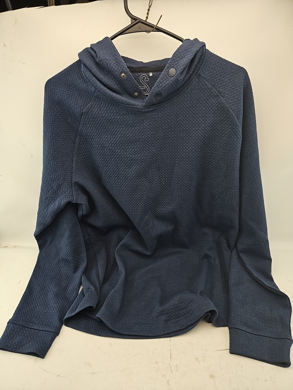 Swannies Blue Waffle Knit Performance Hoodie
